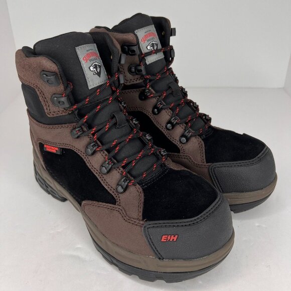 Herman Survivors Mens Zephyr Brown Tough Steel Toe Lace Up Size 7 Work Boots - Picture 2 of 9